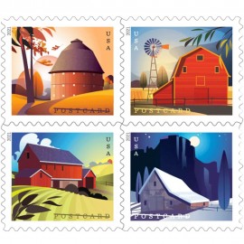 American Barns Postcard Rate Current First Class Stamps(5 sheets of 100 stamps)